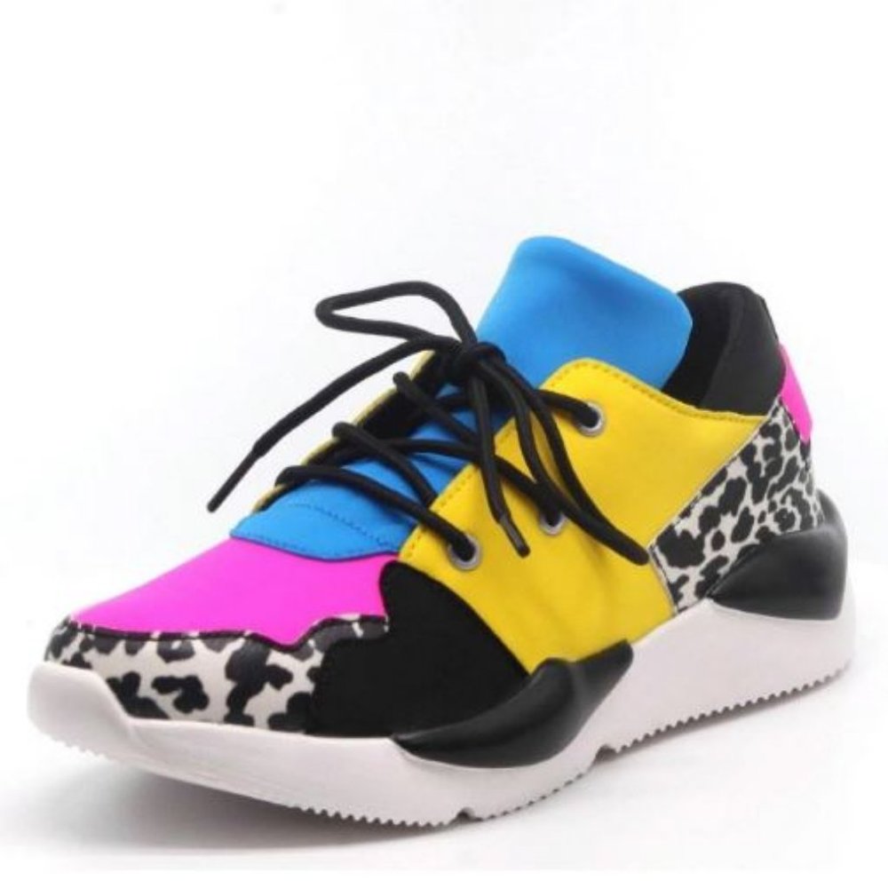 Cape Robbin Low Top Lace Up Colorful Sneakers